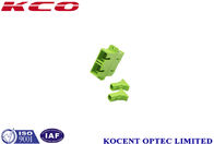 Green Fiber Optical Adapter SC/APC With Flange, With Dust Cap, Duplex