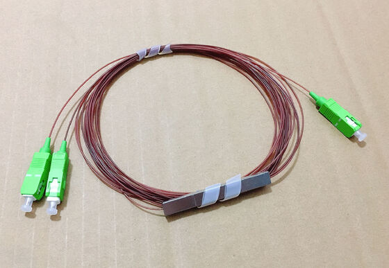 1x2 PLC Splitter SC/APC Connector 0.9mm Fiber Optic Splitter Blockless Mini Passive Optical Splitter for FTTH