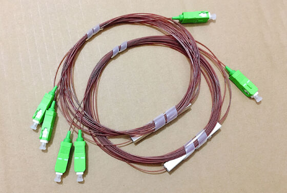 1x2 PLC Splitter SCA / FTTH Blockless Mini Splitter 1*2 0.9mm 1.5m G657 Fiber SCAPC Connector