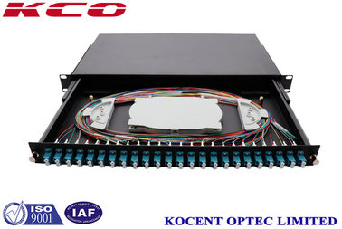 1U Drawer Slide Fiber Optic Patch Panel with 24 Ports and 48 Fiber Capacity for FTTH Network