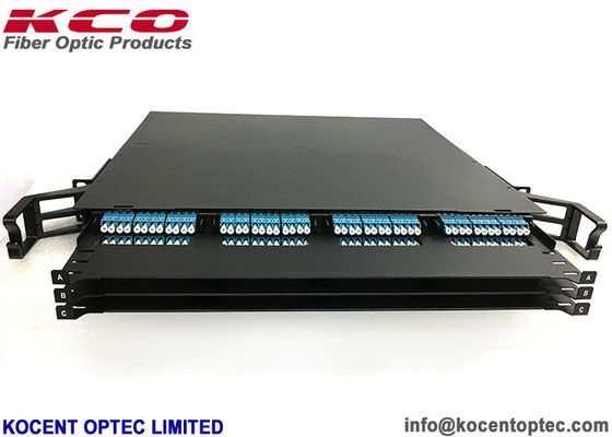 1U 144cores Rack Mounted MTP MPO Optical Patch Panels 144fibers LC Duplex Port