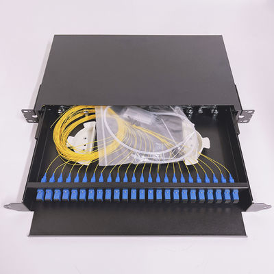 Kaydırıcı Tipi Fiber Optic Box SC LC FC ST 24 Port Rack Mount Patch Panel ODF