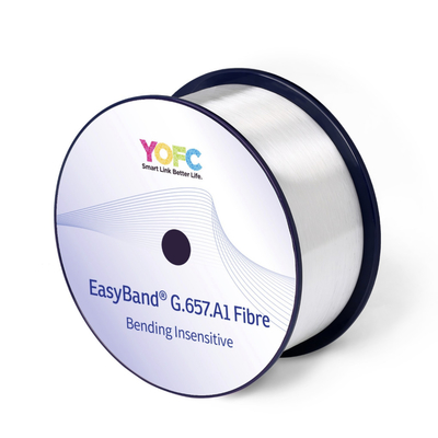 YOFC G657A1 EasyBand Bending Sensitive SM Fiber Core Optik Kablo için Çıplak Optik Fiber Spool