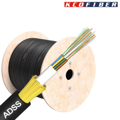 Tamamen Dielektrik 24 lifli 48 lifli 96 lifli Tek Modlu Fiber Optik Dış Mekan Kablosu ADSS