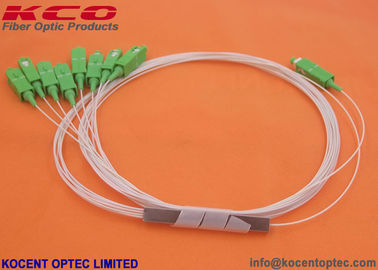 Mini Fiber Optic PLC Splitter 1x8 with 0.9mm Cable and 1.0m Length for 1260nm~1650nm Wavelength