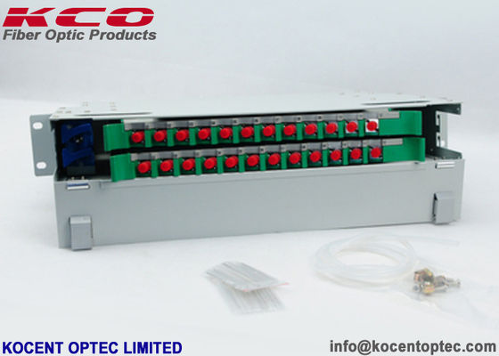 Çelik 24FO Fiber Optik Dağıtım Kutusu 24 Çekirdek 19 '' Fiber Terminal Patch Panel