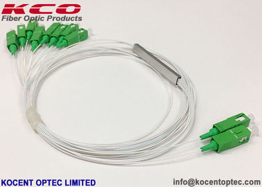 Mini Tube 2*8 Fiber Optic Splitter PLC Splitter with 1.0m 1.5m Length SC/APC LC/APC Connectors