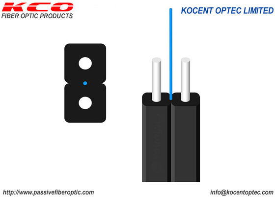 G657A 1 çekirdekli 2 telli LSZH Siyah Kapalı FTTH Drop Fiber Optik Kablo